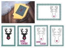 Stickdatei ITH - Postkarte Hirsch